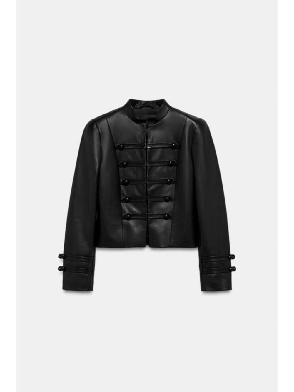 ZARA 100% LEATHER FROG FASTENING JACKET ZW COLLECTION 5479/243/800